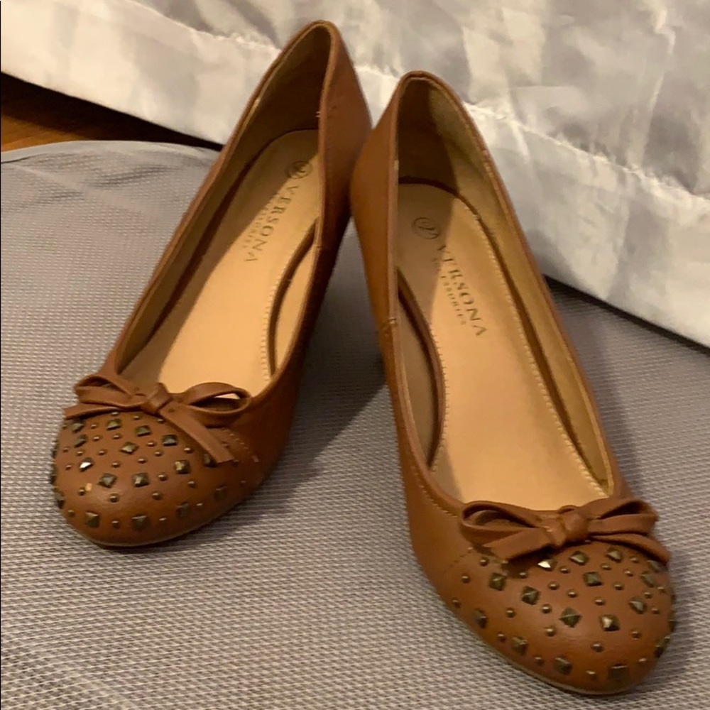 Cognac Wedge Shoes
